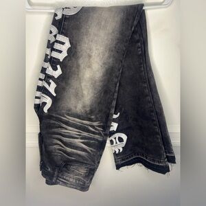 Edgy Black Graphic Men's Jeans